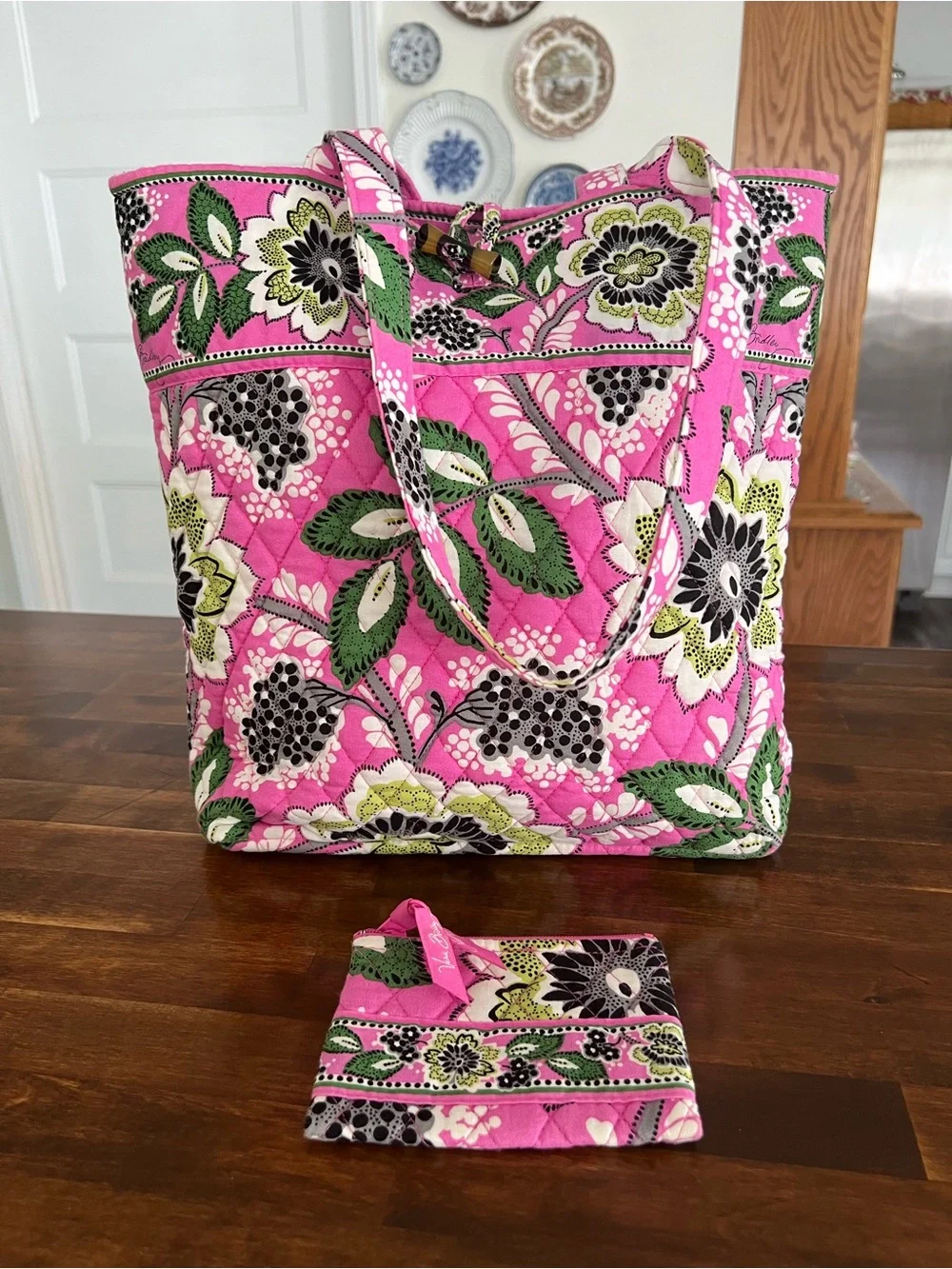Vera Bradley Priscilla Pink Toggle Tote & Coin Purse